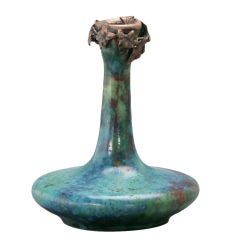 Vase with Metal Mount by Pierre-Adrien Dalpayrat