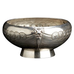 Antique Metal Norwegian Viking  Revival Bowl by J. Tostrup