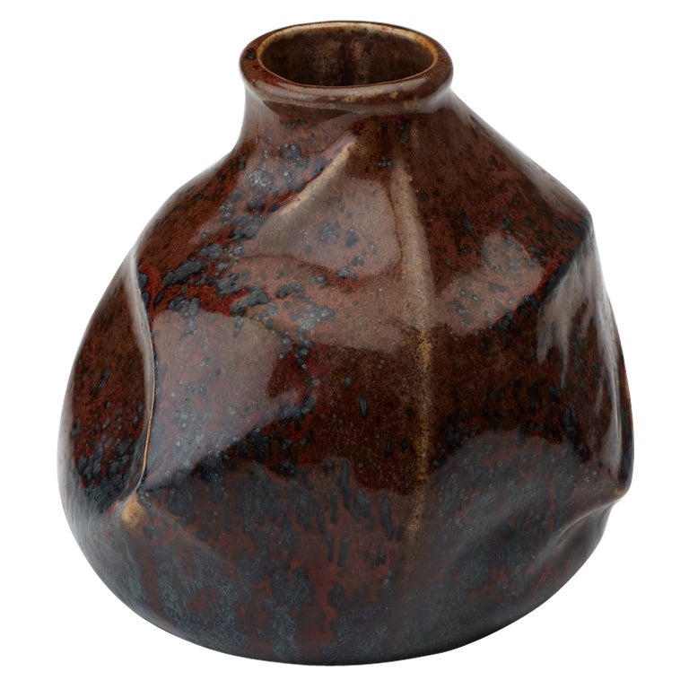 19th Century Folded Web Vase by Pierre-Adrien Dalpayrat For Sale