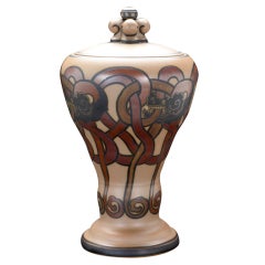 Viking Revival Style Lidded Vase by Lauritz Adolph Hjorth