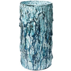 Blue Cylinder Vase By Morten Løbner Espersen 