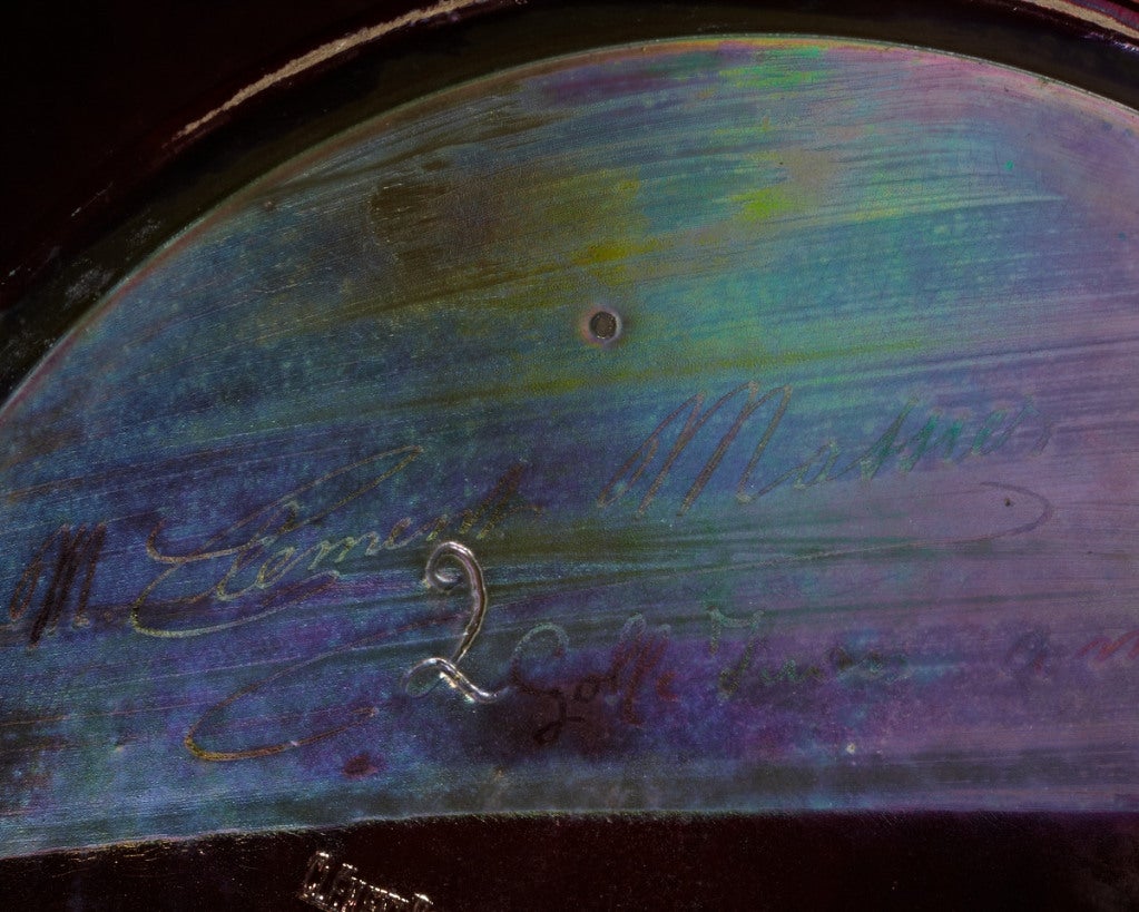French 19th C. Iridescent Landscape Charger by Clément Massier