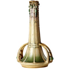 Art Nouveau Rain drops Handled Vase by Paul Dachsel for Amphora