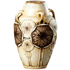 Vase mit geäderten Blättern und Weinreben von Paul Dachsel für Ernst Wahliss