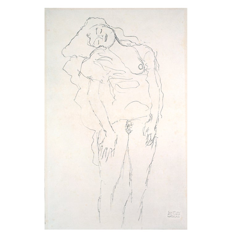 "Standing Nude", from the Portfolio Fünfundzwanig after Gustav Klimt For Sale
