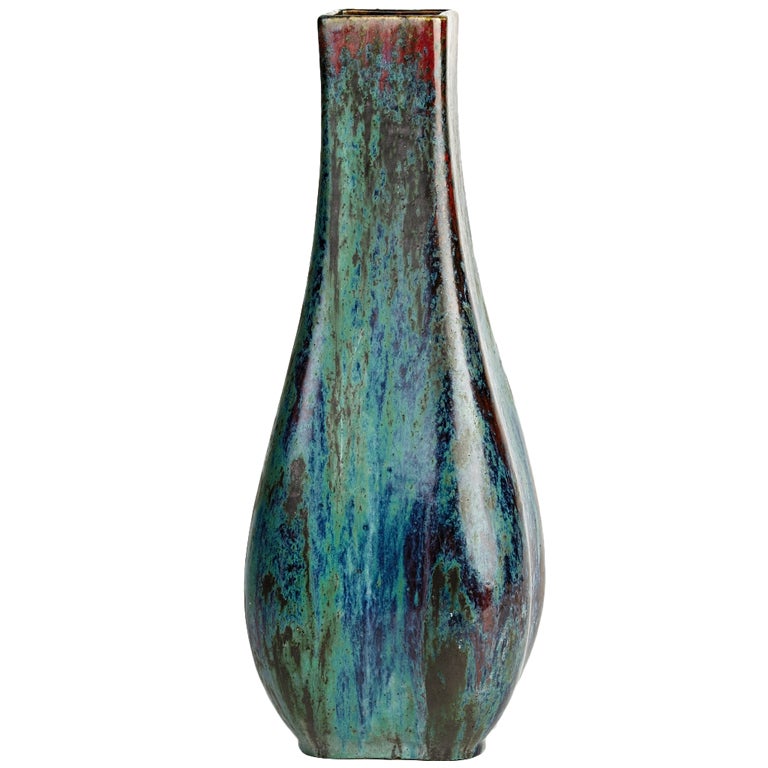 19th Century Art Nouveau Square Mouthed Vase by PierreAdrien Dalpayrat