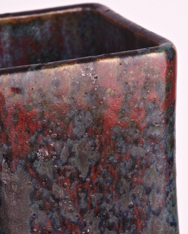 19th Century Art Nouveau Square Mouthed Vase by PierreAdrien Dalpayrat