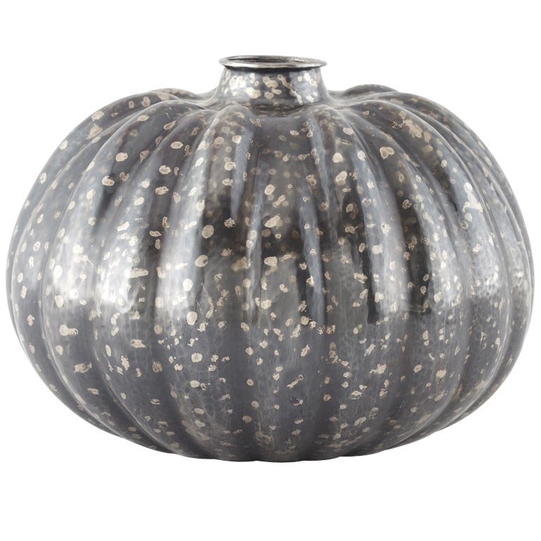 Jean Dunand Metal Pumpkin Vase