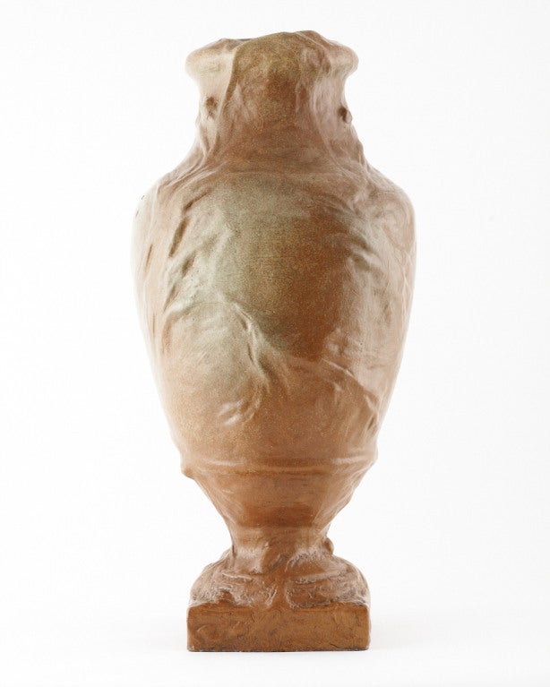 This monumental Stoneware Balustre Vase is inspired by Classical antiquity, with it's Monumetal draped form. As well as paying hommage to the sea, incorporating the relief of conch shells, fish and aquatic plants under the surface of the the vase