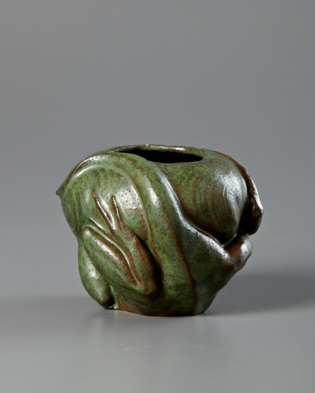 Small green vase made by Christian Thomsen for Royal Copenhagen.
