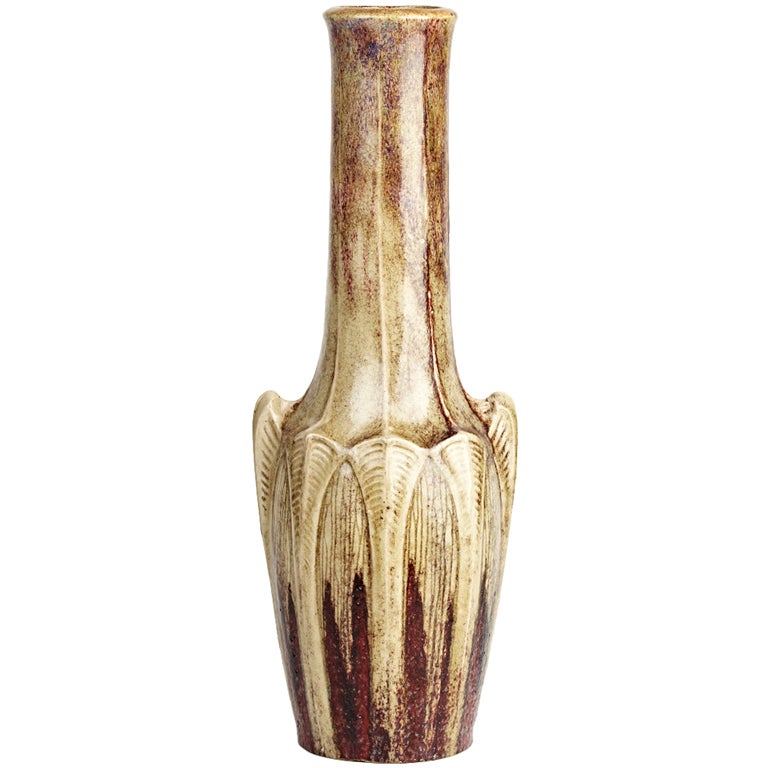 Ribbed Vase By Émile Decoeur For Sale