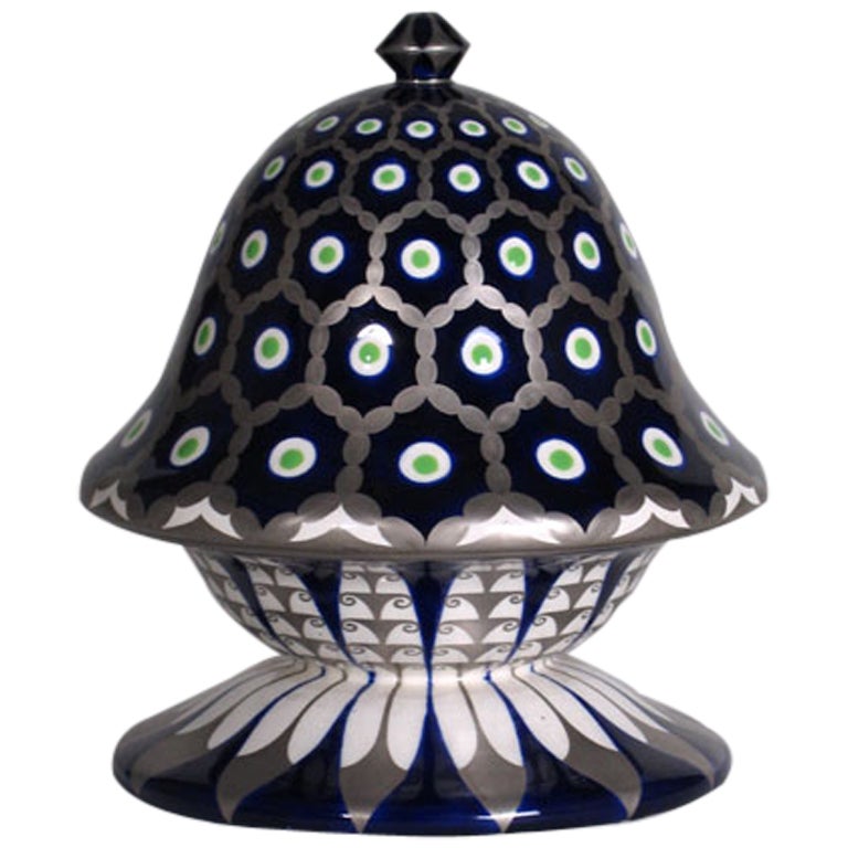 1900 Serapis-Wahliss Silver Net Covered Box by Ernst Wahliss