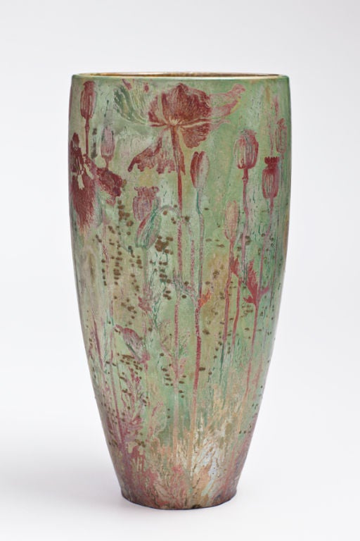 Iridescent Poppies Vase by Keller et Guérin