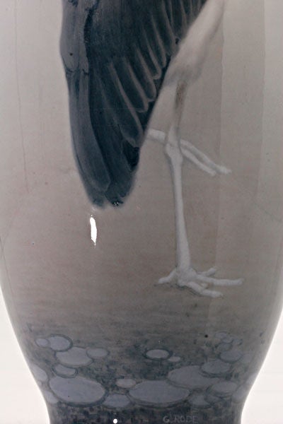 Marabou Stork Vase by Royal Copenhagen In Excellent Condition In New York, NY