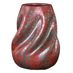 20th Century Art Nouveau Iridescent Twisting Vase by Clement Massier