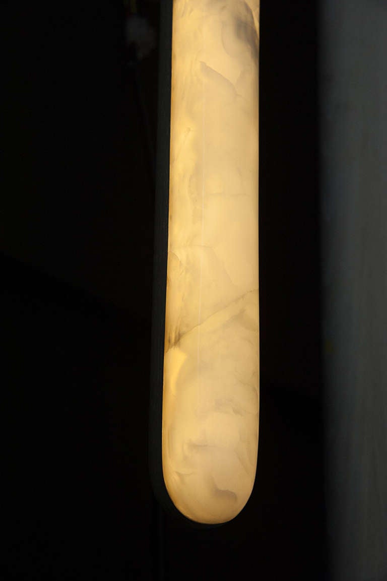 Markus Haase Hand Sculpted Bleached Ash and Onyx Sconce, circa 2014 1