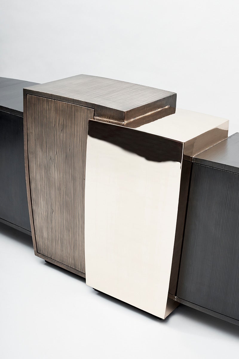 Gary Magakis Steel and Bronze Cantilevered Console, USA 2015 2