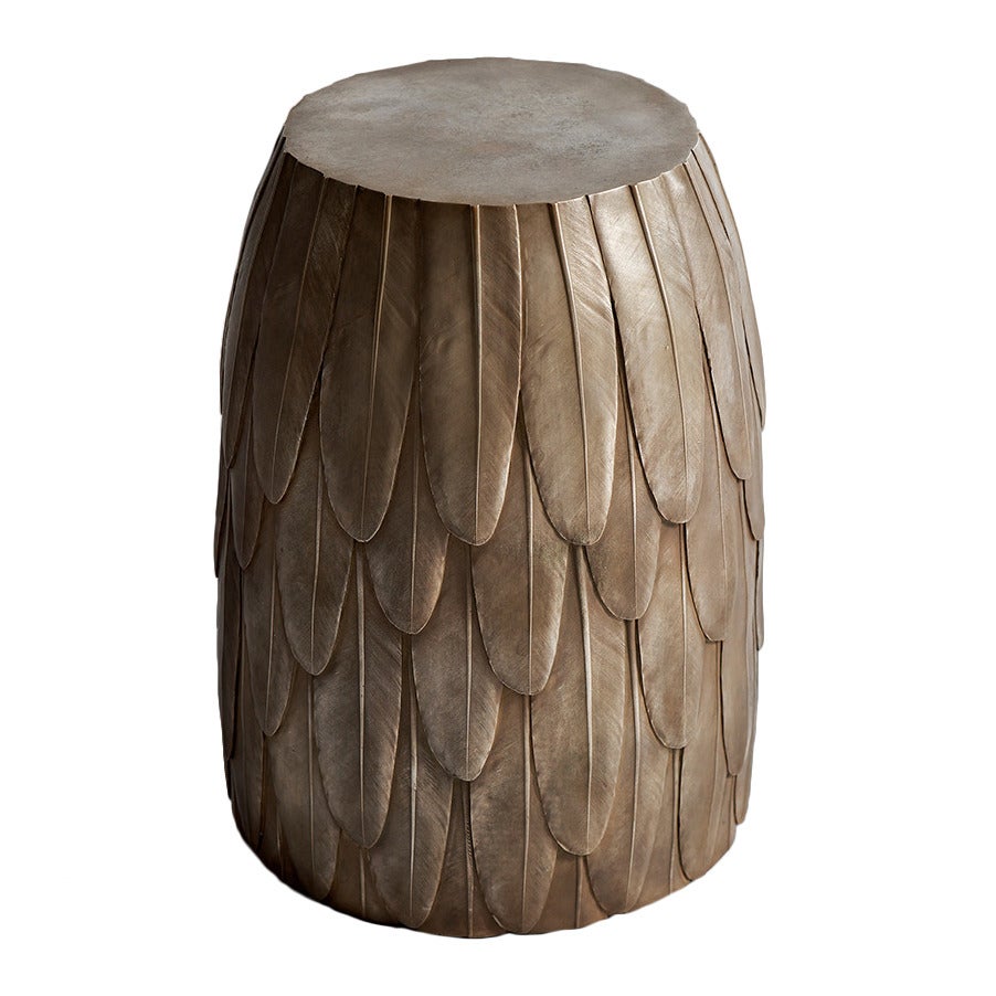 Erin Sullivan, "Bronze Feather" Side Table/Stool, USA, 2015 For Sale