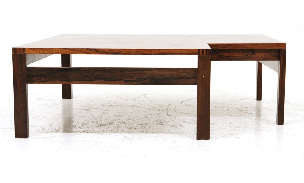 Rosewood Corner Table by Ole Gorlev Knudsen & Torben Lind