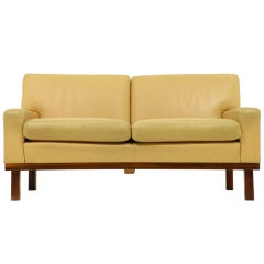 Retro Danish Leather 2 Seat Sofa