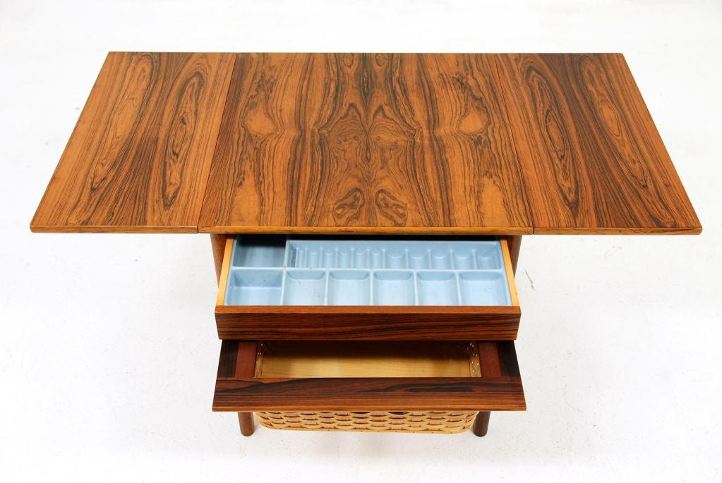 Danish Modern Rosewood Sewing Table 5