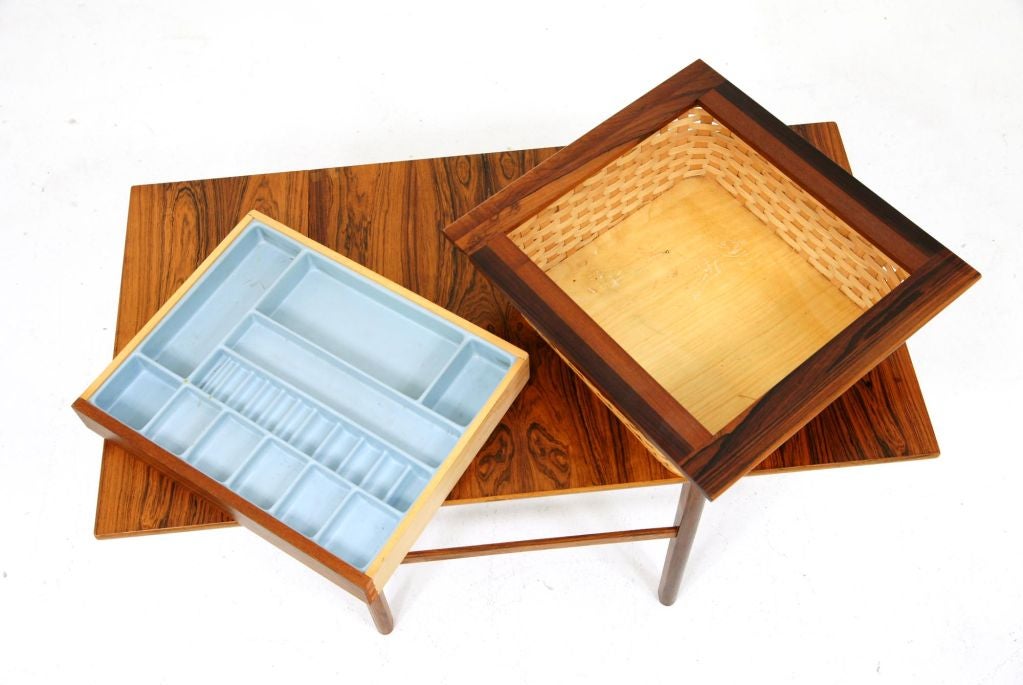 Danish Modern Rosewood Sewing Table 6