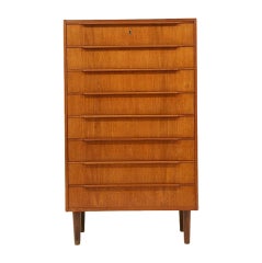 Danish Modern 8 Drawer Teak Highboy Dresser