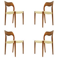 4 Rosewood Chairs by Niels Moller Model 71