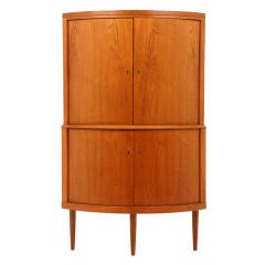 Danish Modern Teak Corner Cupboard