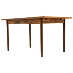 Danish Modern Rosewood Draw Leaf Dining Table
