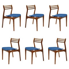 Set 6 Rosewood Dining Chairs Danish Modern