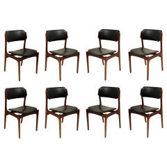 8 Teak Dining Chairs by Erik Buch