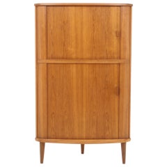 Teak Tambour Corner Cabinet