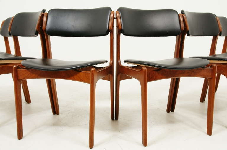 Set 6 Teak Chairs Erik Buck #49 In Excellent Condition In Vancouver, BC