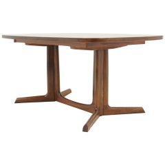 Danish Modern Rosewood Extending Dining Table By Gudme