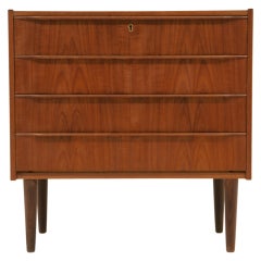 Danish 4 Drawer Low Teak Dresser