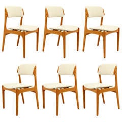 6 Teak Dining Chairs Erik Buck