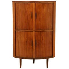 Vintage Teak Tambour Corner Cabinet 299-FR48(A)