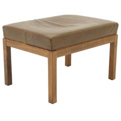 Rosewood And Leather Footstool