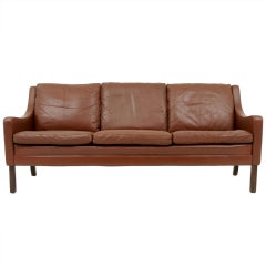 Danish 3 Seat Leather Sofa