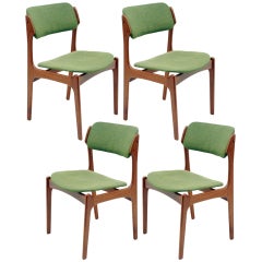 4 Teak Dining Chairs Designed By Erik Buch