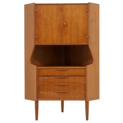 Danish Modern Teak Corner Cabinet Danish Modern Teak Corner Cabinet