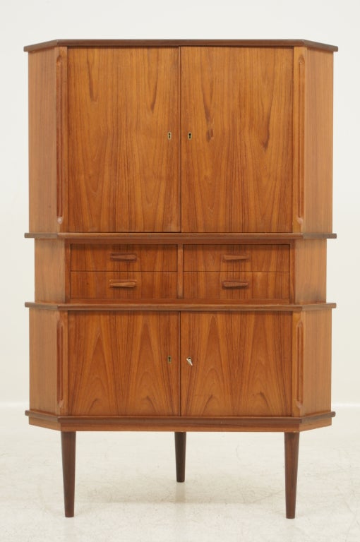 Danish Corner Bar Cabinet