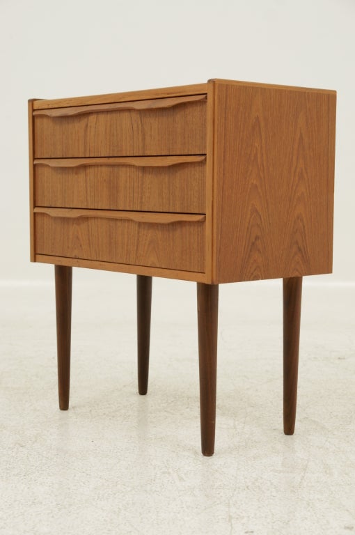 Mid-20th Century Danish Teak 3 Drawer Night Table