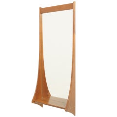Danish Modern Teak Mirror With Shelf