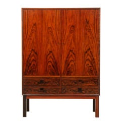 Vintage Danish Modern Rosewood Cupboard Dresser
