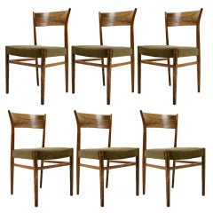 Danish Modern Set of 6 Rosewood Dining Chairs Danish Modern Set of 6 Rosewood Dining Chairs