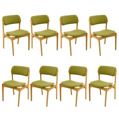 Set of 8 Oak Chairs by Erik Buck