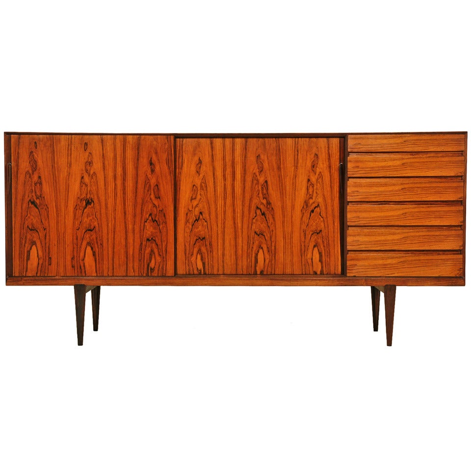 Rosewood Tall Sideboard By Rosengren Hansen Model 38 at 1stDibs