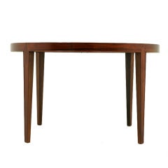 Circular Rosewood Table by Haslev with Two Leaves